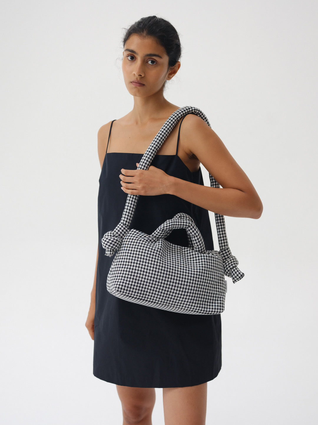 MiniOna Soft Bag | Black Vichy