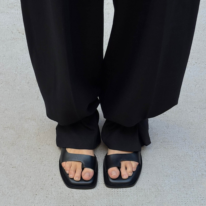 TEBAS レザーサンダル | BLACK
