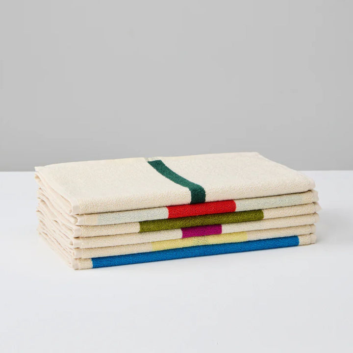フェイスタオル６枚セット 30×50 | Aqua, Fuchsia, Yellow, Turquoise, Purple, Toffee