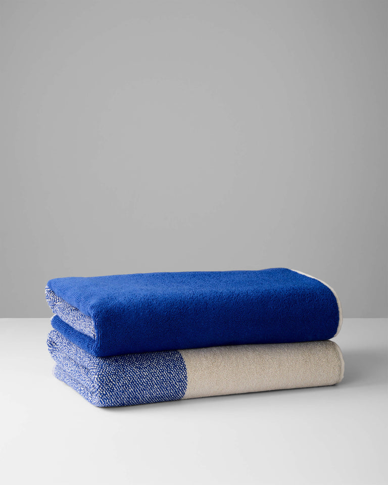 バスタオル 70×140 | ２枚セット Cobalt Blue / Ecru