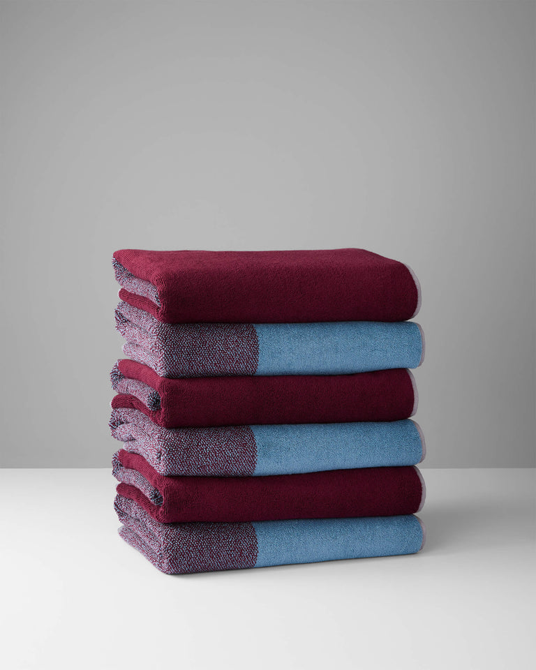 バスタオル 70×140 | ２枚セット Sky Blue / Bordeaux