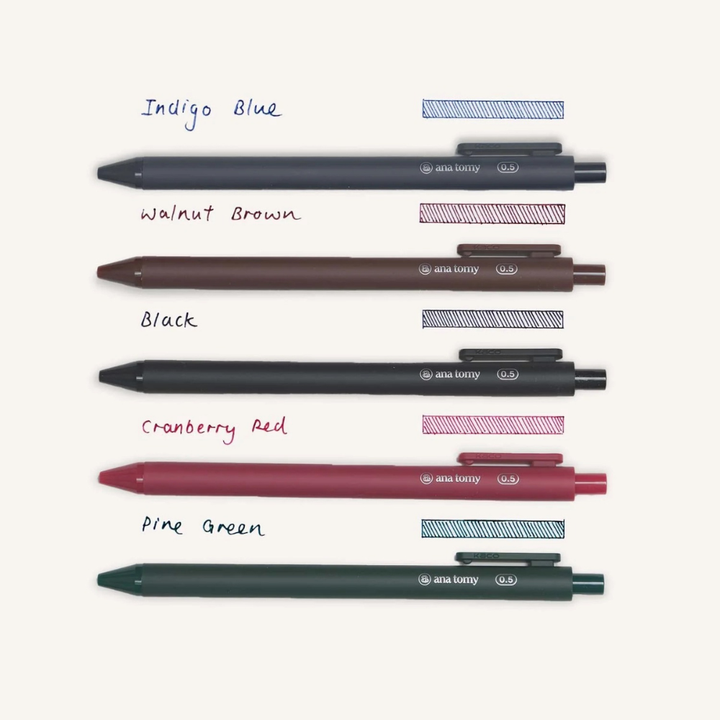 Gel Ink Pen | 0.5mm Nocturnal Set (Pack of 5)