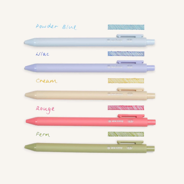 Gel Ink Pen | 0.5mm Pastel Set (Pack of 5)