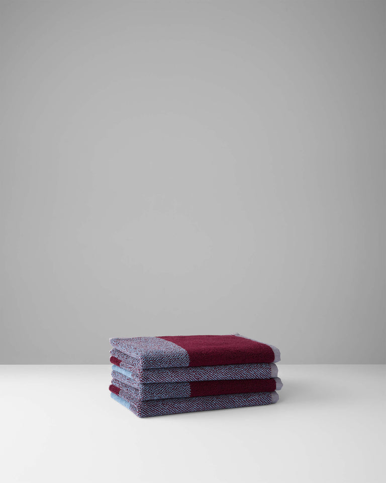 フェイスタオル 30×50 | ２枚セット Sky Blue / Bordeaux