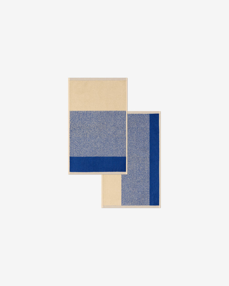 フェイスタオル 30×50 | ２枚セット Cobalt Blue / Ecru