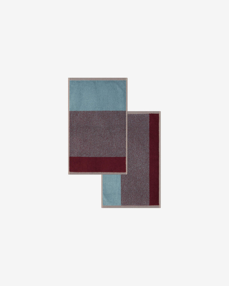 フェイスタオル 30×50 | ２枚セット Sky Blue / Bordeaux