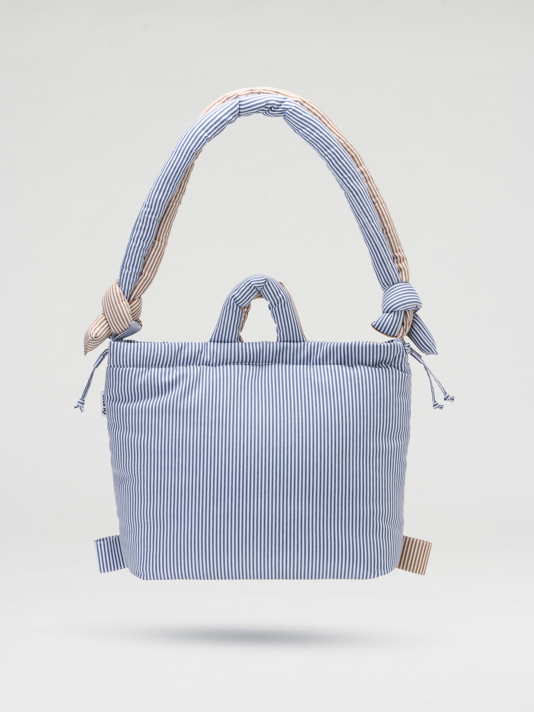 Ona Soft Bag | Cotton Blue + Brown Stripe