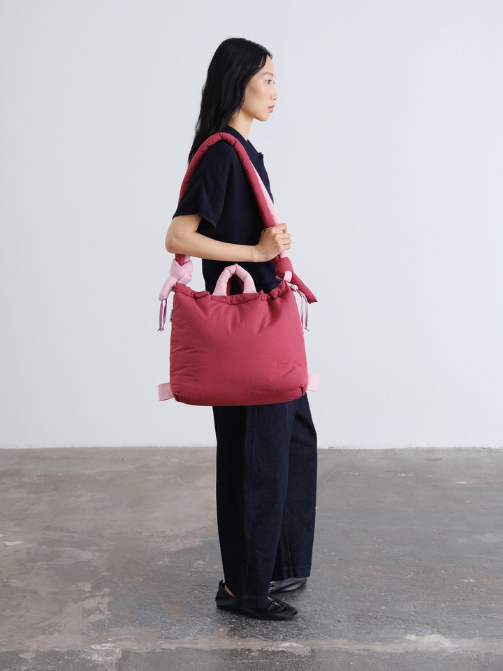 Ona Soft Bag | Color Combo Cherry red + Pale pink