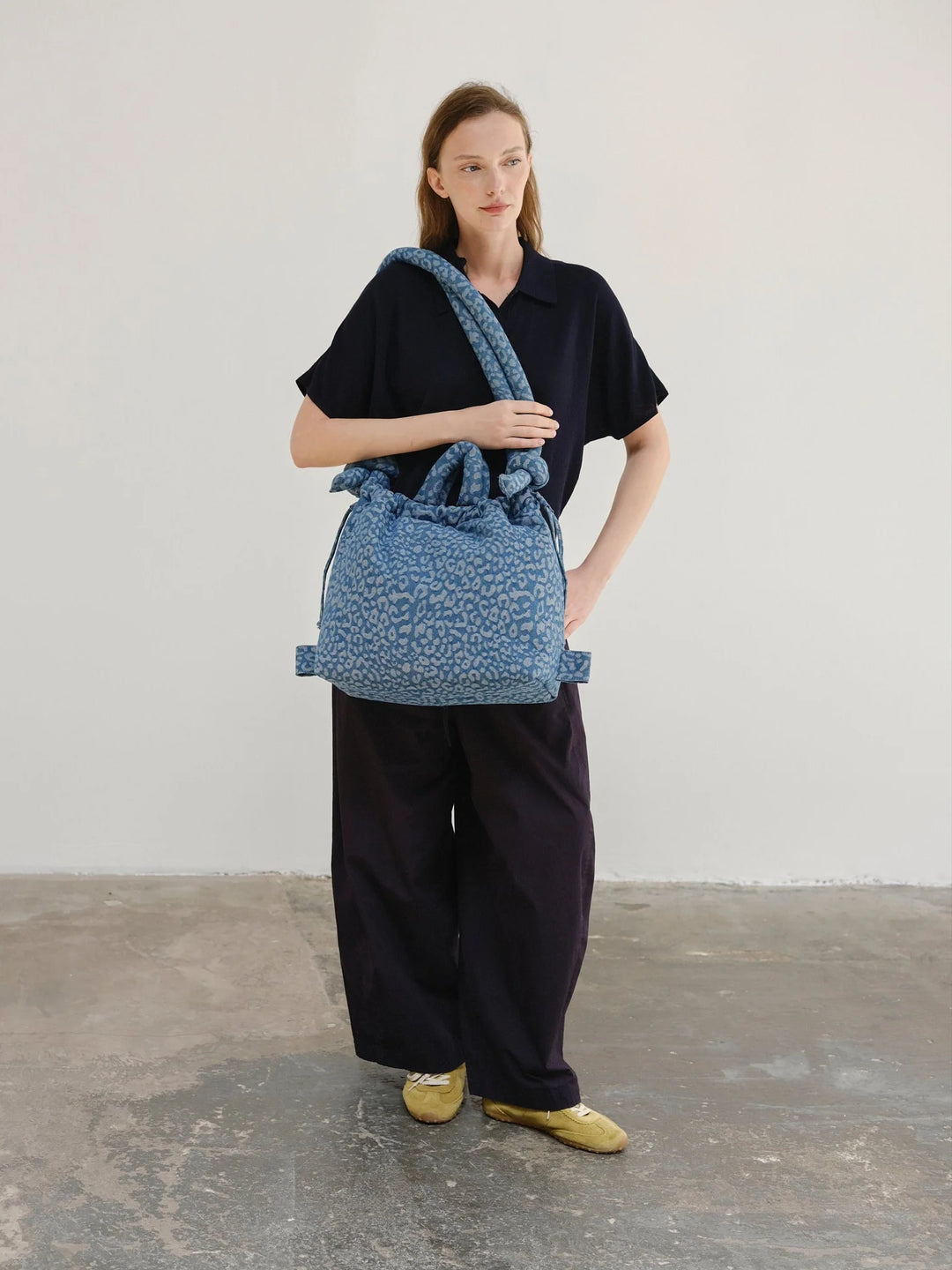 Ona Soft Bag | Leopard Denim
