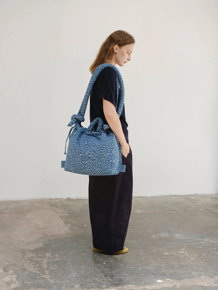 Ona Soft Bag | Leopard Denim
