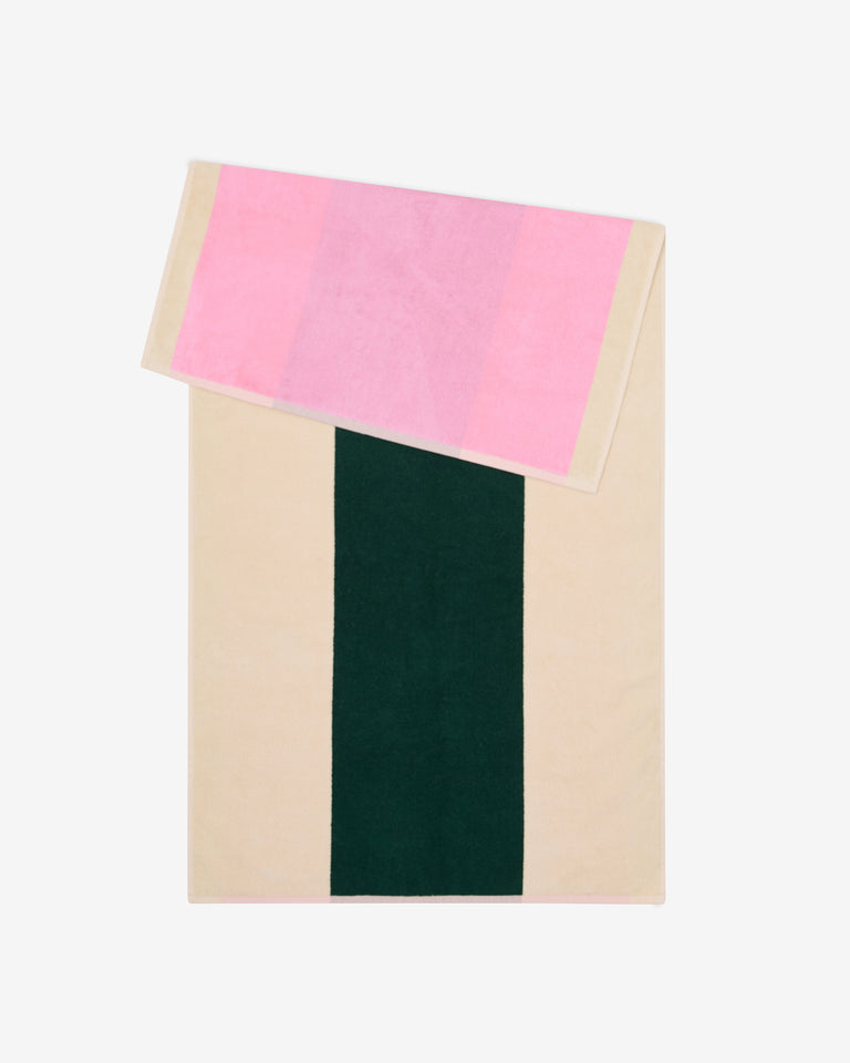 バスタオル 70×140 | Pink / Dark Green