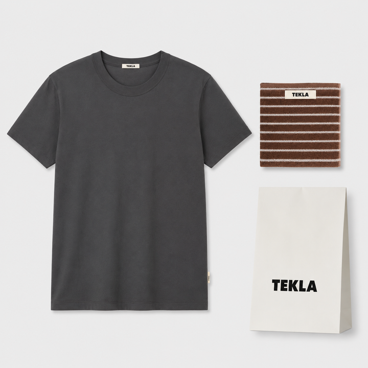 半袖Tシャツ・タオルセット（Washed Black・Rust Stripes）