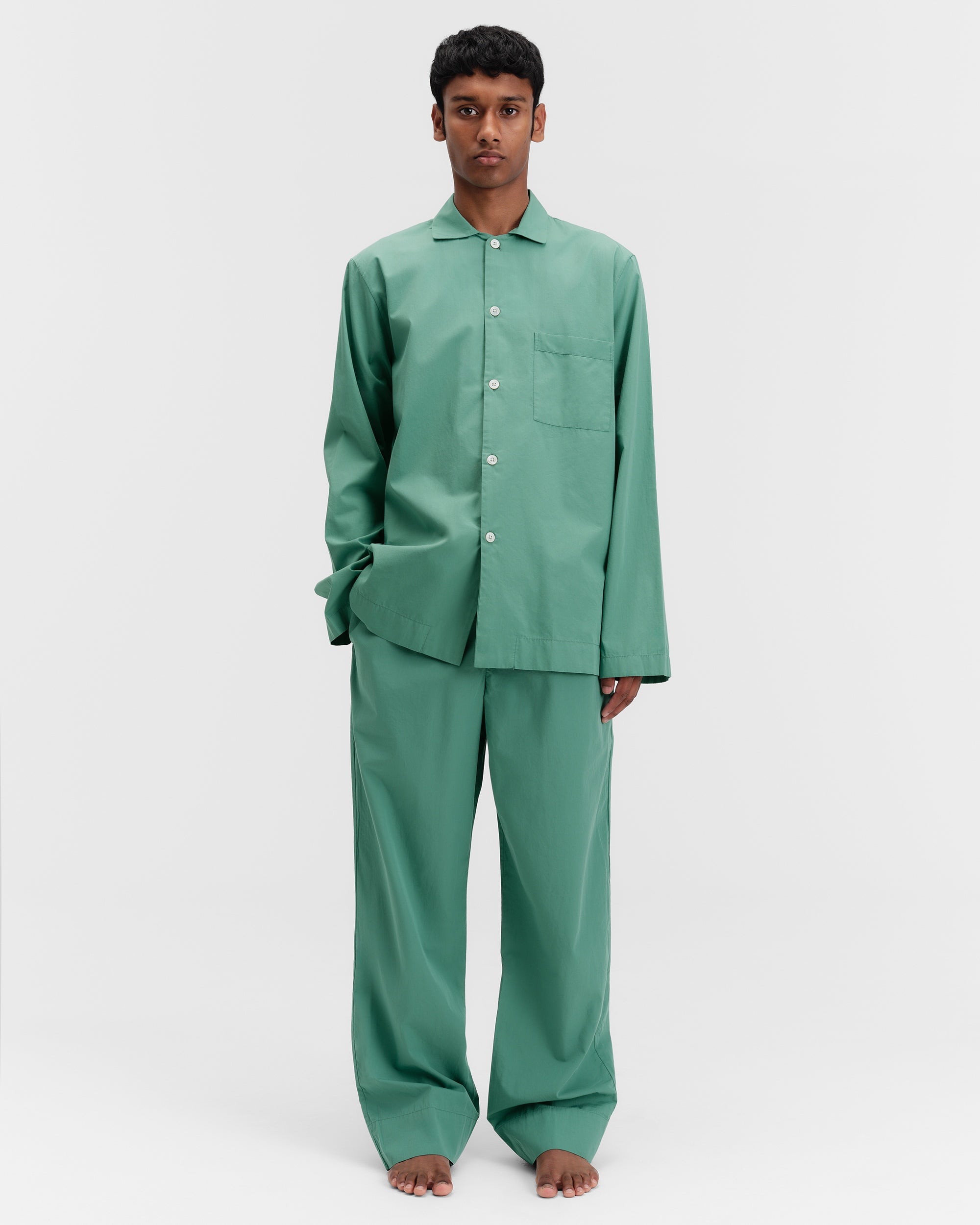 TEKLA テクラ パジャマ長袖シャツ・パンツセット（Vintage Green