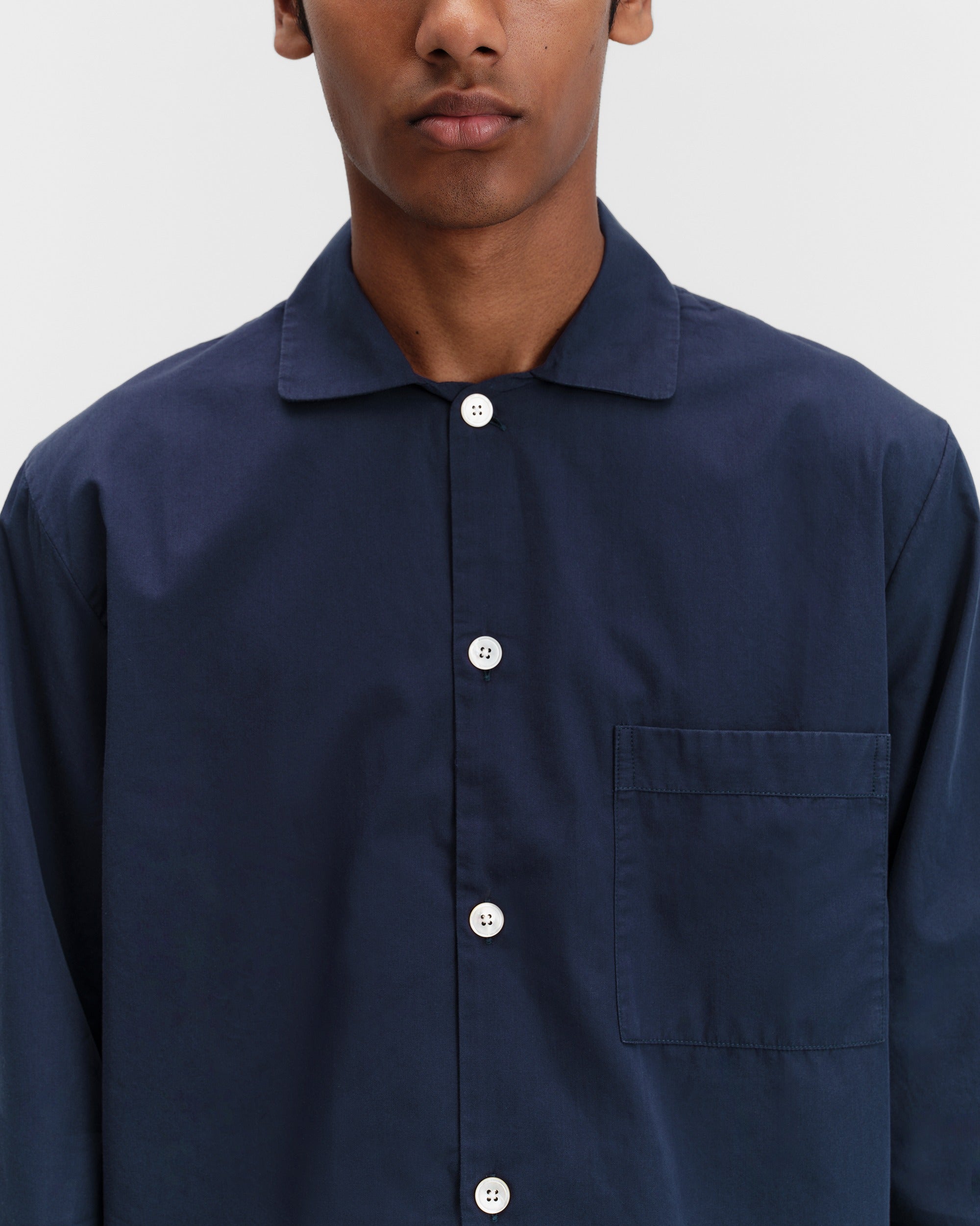 TEKLA テクラ パジャマ長袖シャツ・パンツセット（True Navy