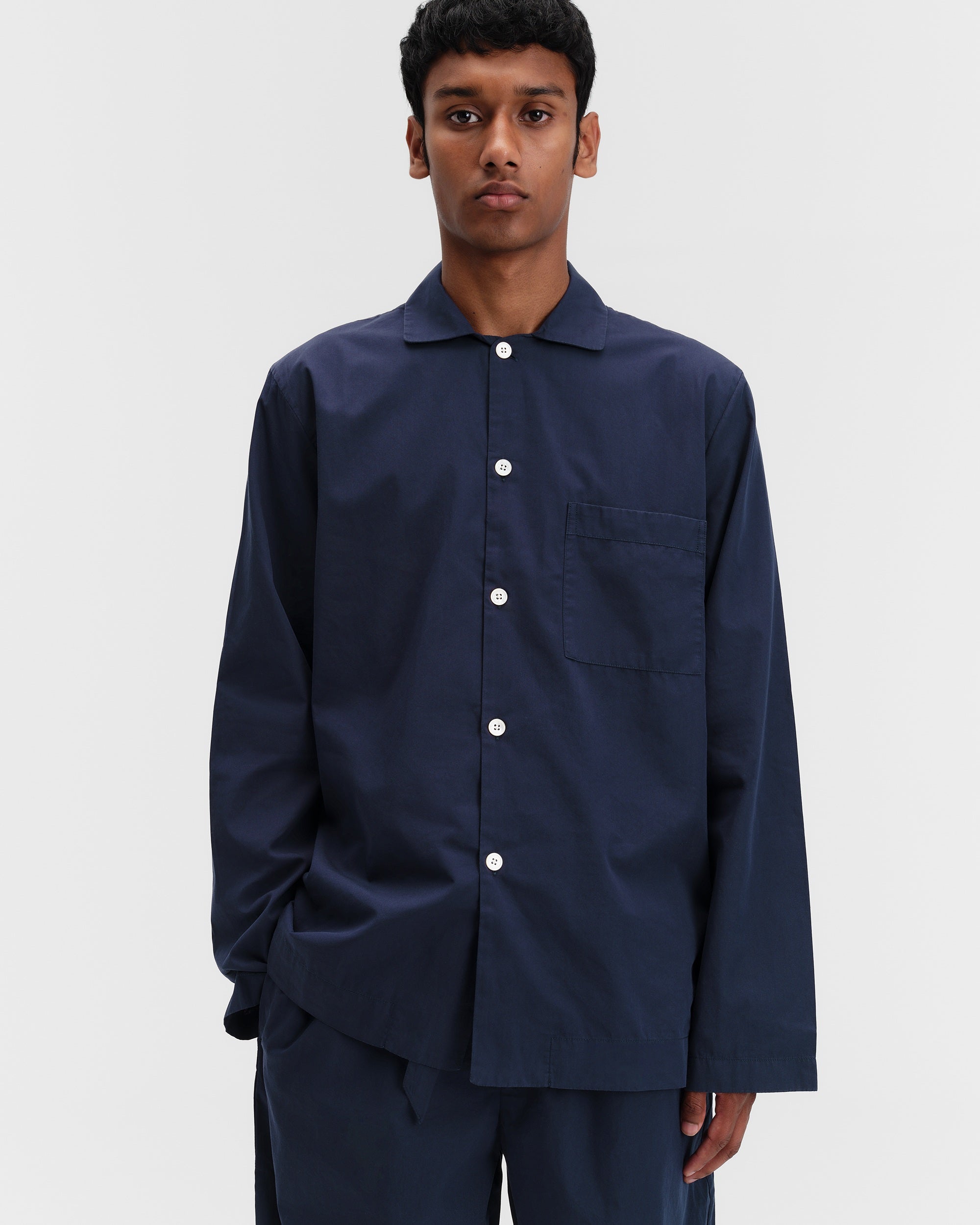 TEKLA テクラ パジャマ長袖シャツ・パンツセット（True Navy