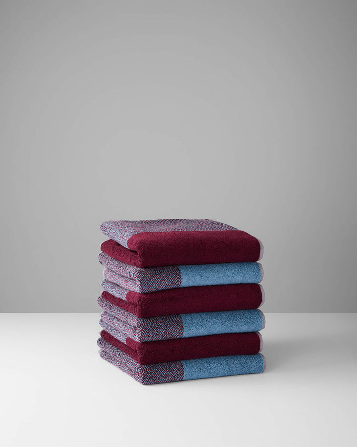 バスタオル 50×100 | ２枚セット Sky Blue / Bordeaux