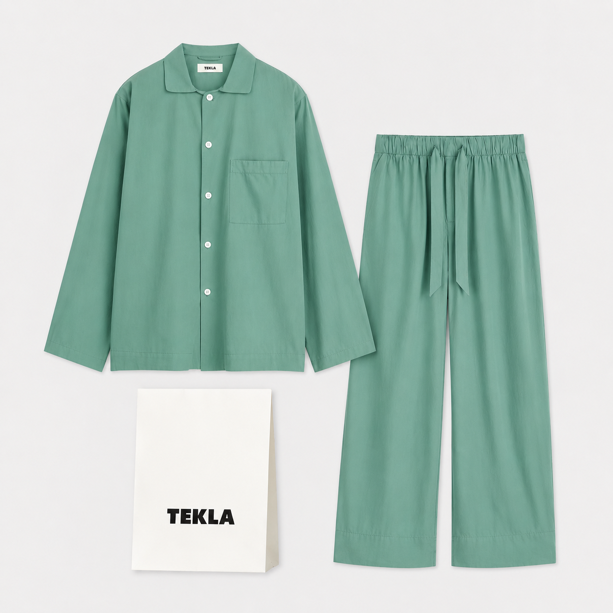 パジャマ長袖シャツ・パンツセット（Vintage Green）