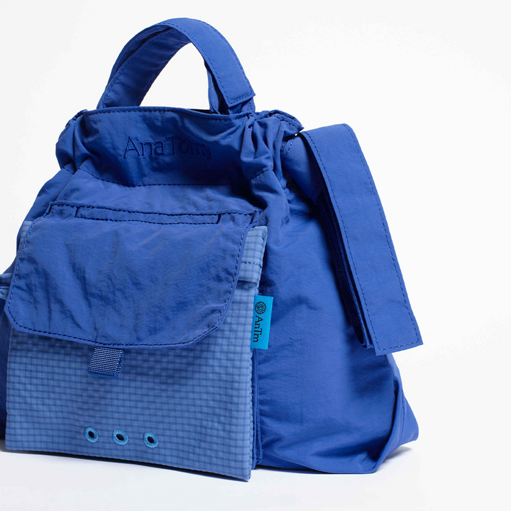City Bag | Checkered Cobalt