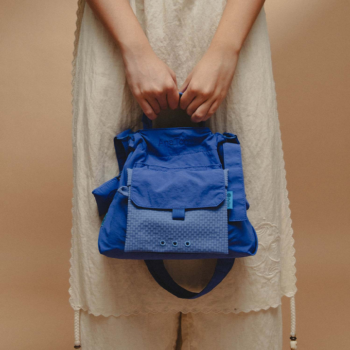 City Bag | Checkered Cobalt