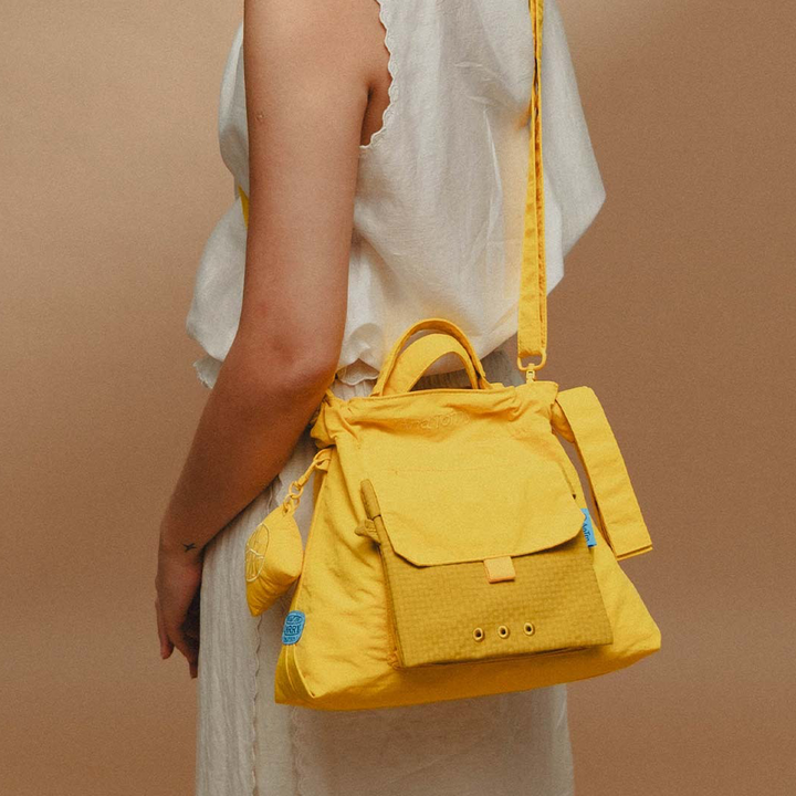 City Bag | Checkered Mustard