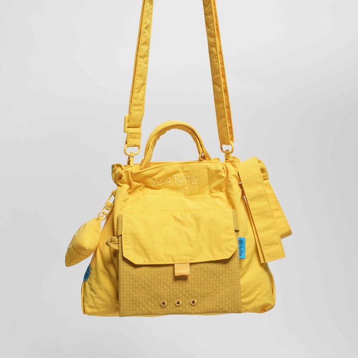 City Bag | Checkered Mustard