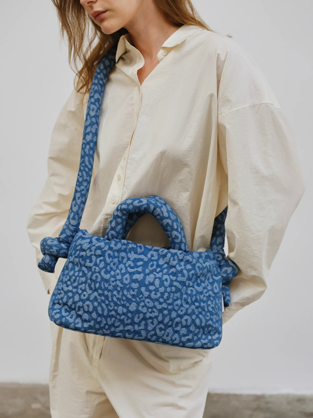 MiniOna Soft Bag | Leopard Denim