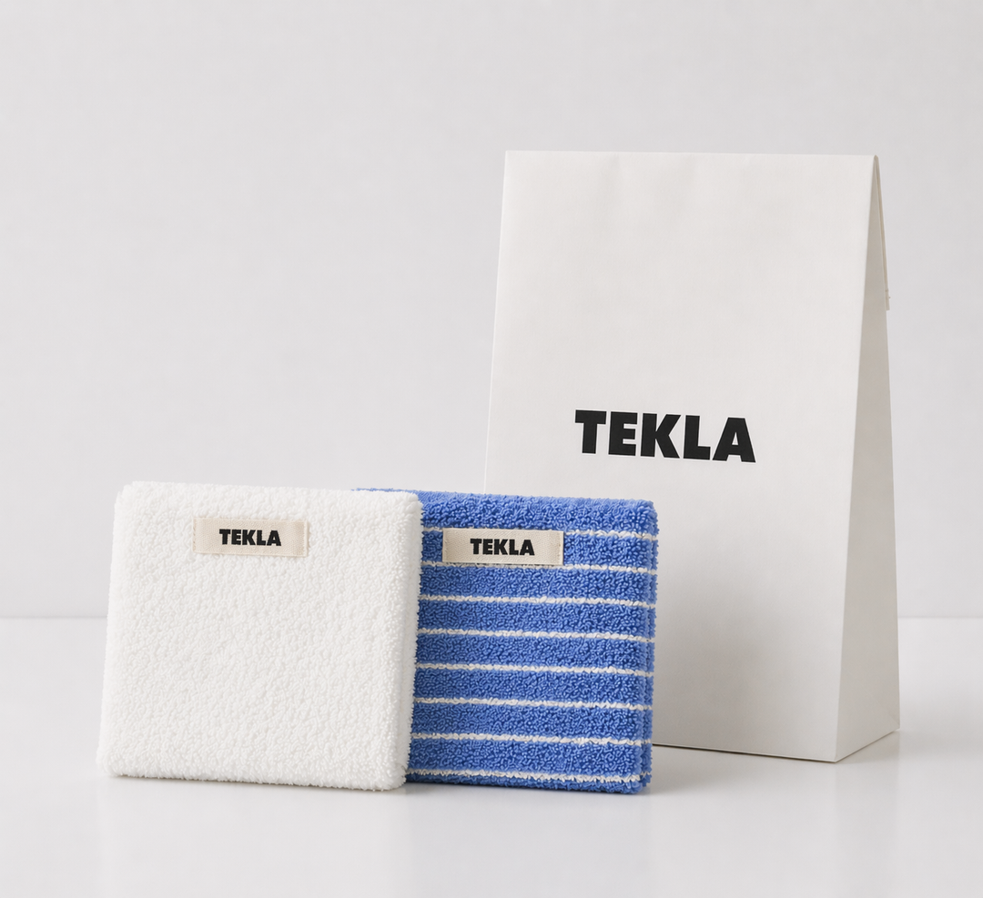 ハンドタオルセット 30×30（WHITE・CLEAR BLUE STRIPE）