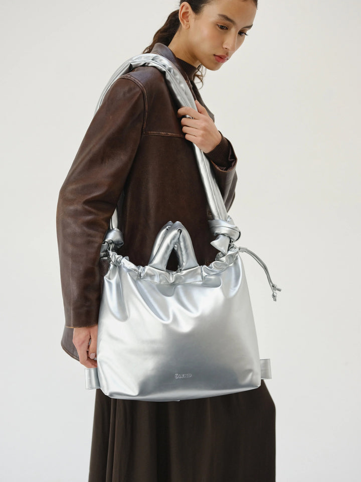 Ona Vegan Leather Bag | Silver