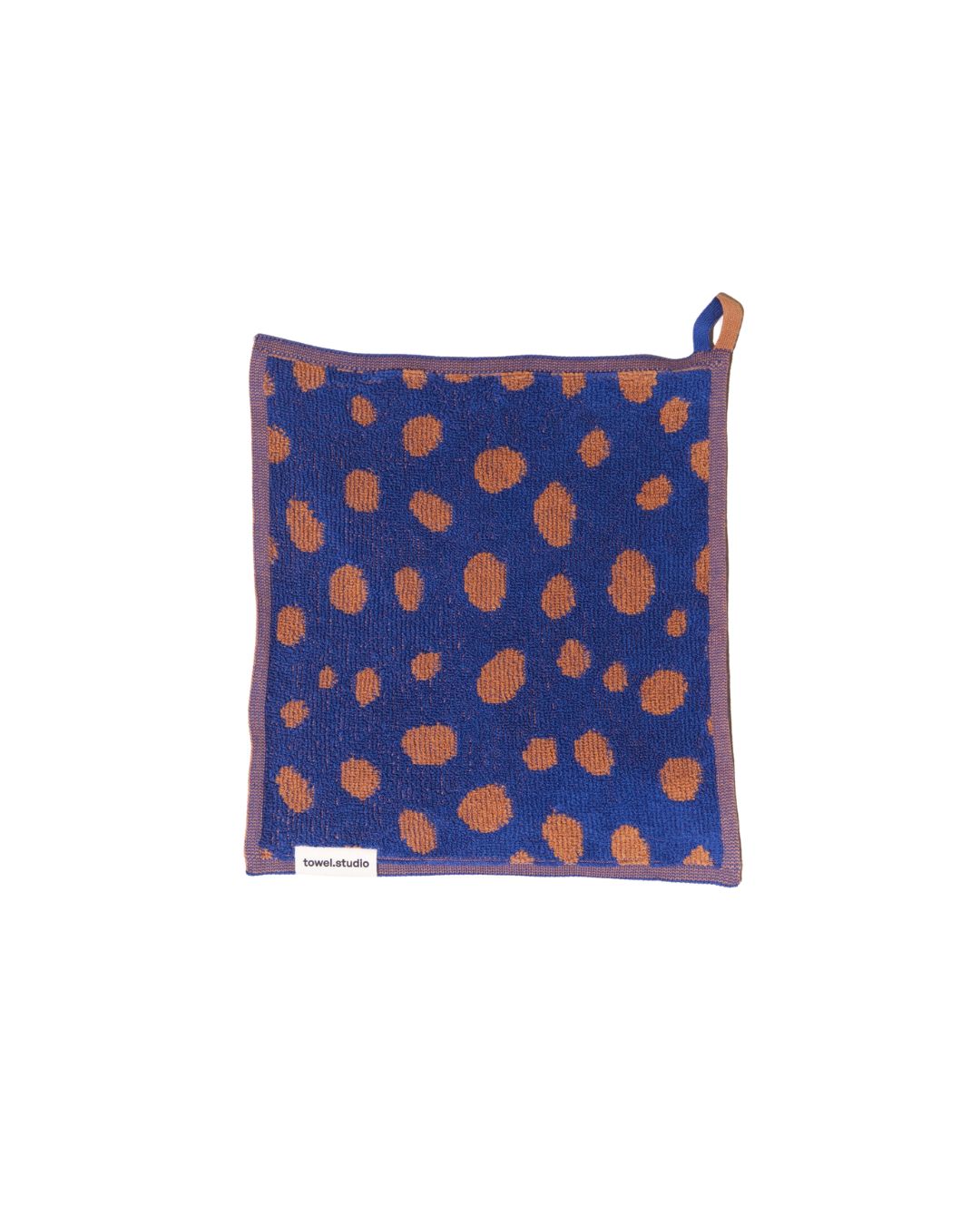 Pebble ハンドタオル 30×30 | Azure & Chestnut