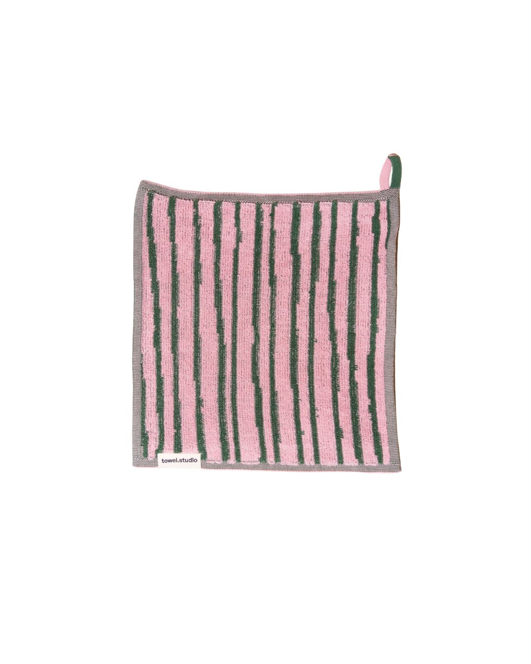 Stripe ハンドタオル 30×30 | Pink & Green