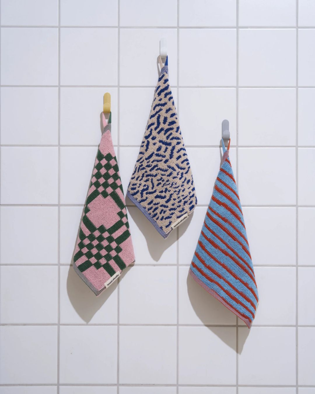 Weave ハンドタオル 30×30 | Pink & Green