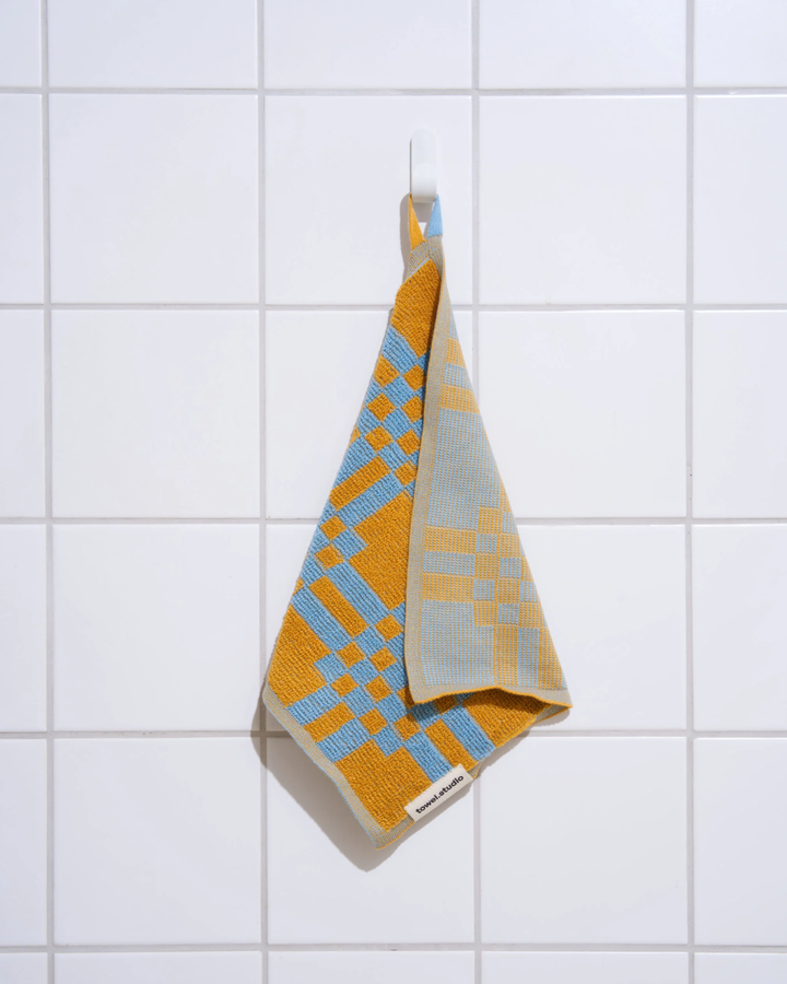 Weave ハンドタオル 30×30 | Caramel & Sky