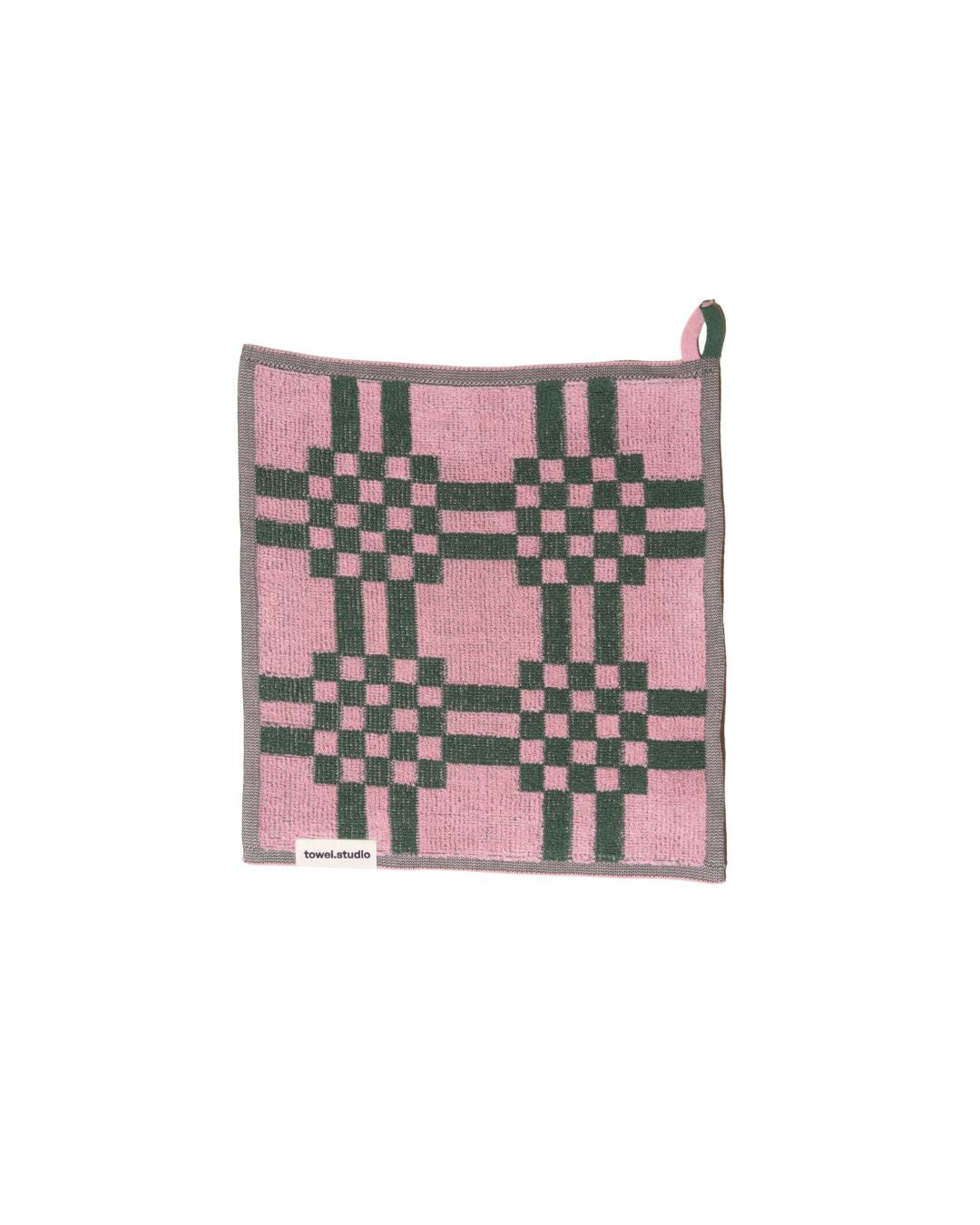 Weave ハンドタオル 30×30 | Pink & Green