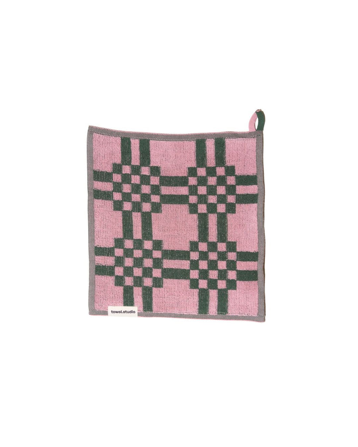 Weave ハンドタオル 30×30 | Pink & Green
