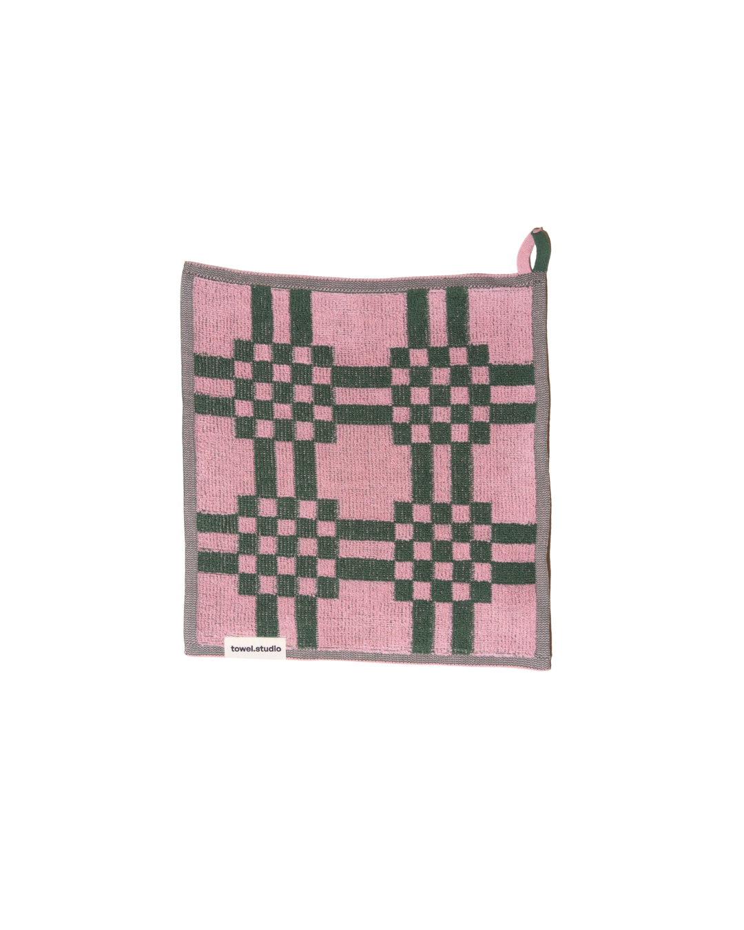 Weave ハンドタオル 30×30 | Pink & Green