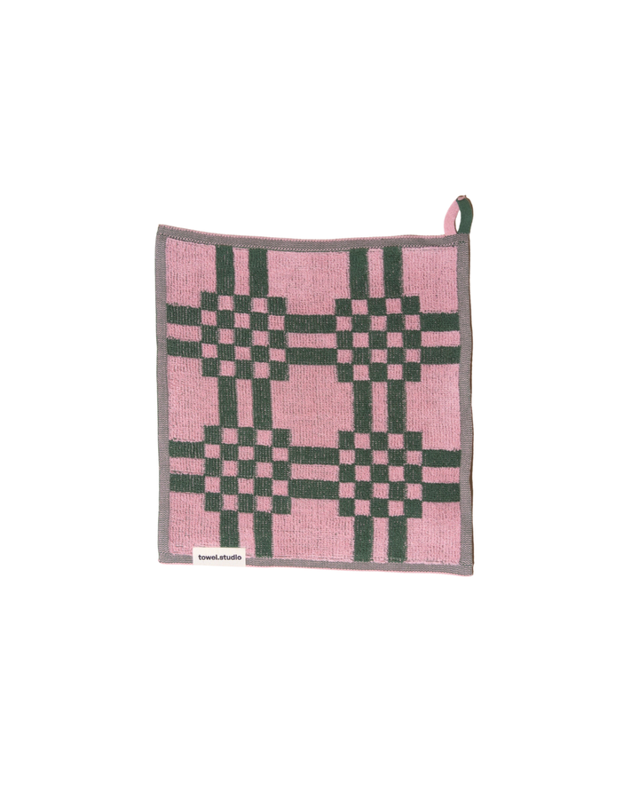 Weave ハンドタオル 30×30 | Pink & Green