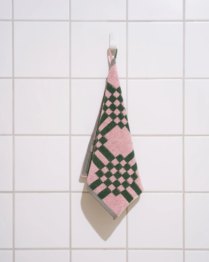 Weave ハンドタオル 30×30 | Pink & Green