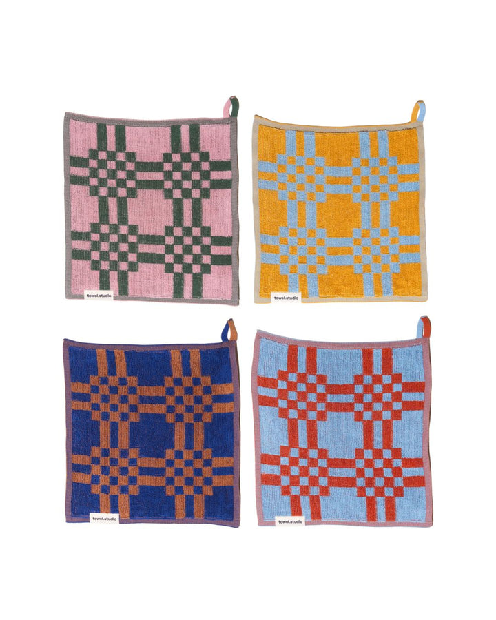 Weave ハンドタオル 30×30 | Pink & Green